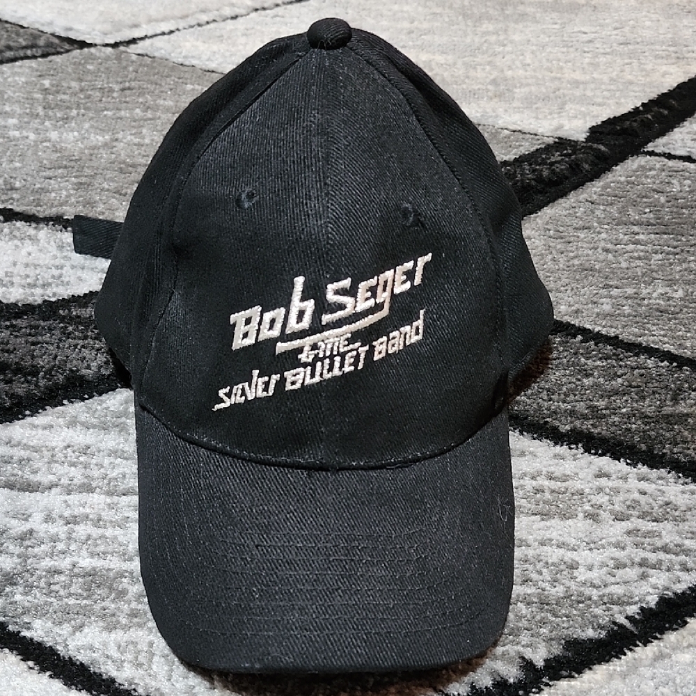 VINTAGE BOB SEGER EMBROIDERED METAL SLIDE CAP HAT